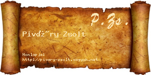 Piváry Zsolt névjegykártya